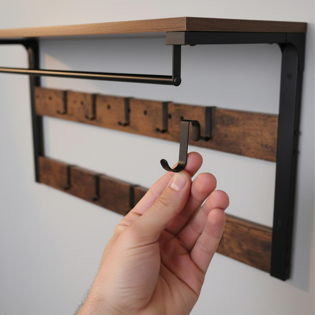 WANDGARDEROBE - Multicolor, Holzwerkstoff/Metall (80/42/30cm) - Relaxdays