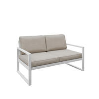 GARTENSOFA 2 Sitzer Madera 146x80cm, weiß, ecru - Ecru/Weiß, Kunststoff/Metall (146/86/80cm) - Margaret Hadas24