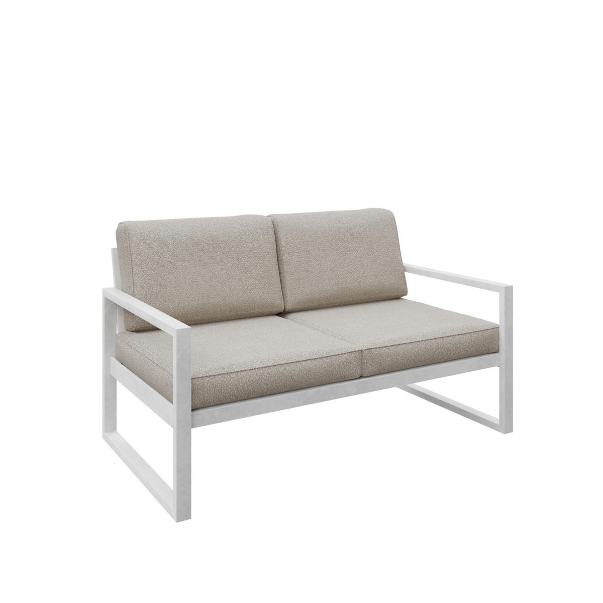 GARTENSET Madera für 6 Personen Balkonmöbel Aluminium Terassenmöbel Sitzbank, 4-tlg. Tisch, weiß, ecru - Ecru/Weiß, Kunststoff/Metall - Margaret Hadas24