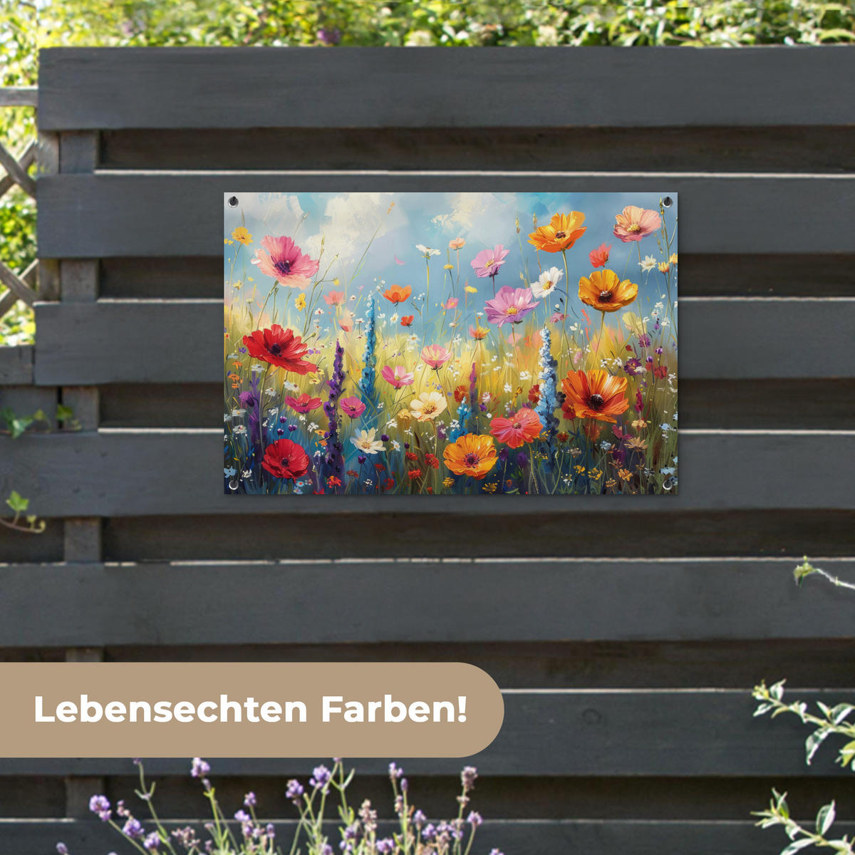 ZAHRADNÍ PLAKÁT Květiny - Příroda - Botanické - Umění 90x60 cm - světle modrá, plast (90/60/0.2cm) - OnlyWow