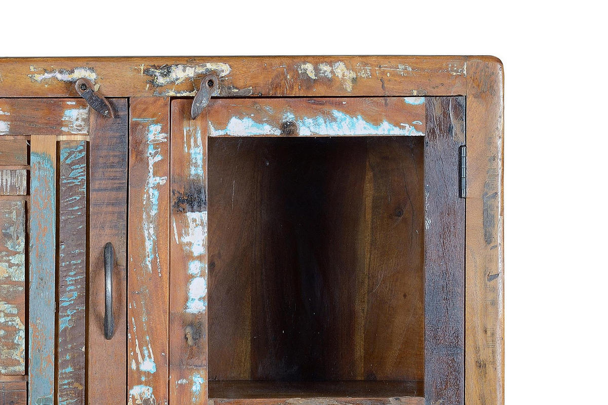 VITRINE aus recyceltem Holz - Chromfarben, Holz (38/140/90cm) - Giner y Colomer