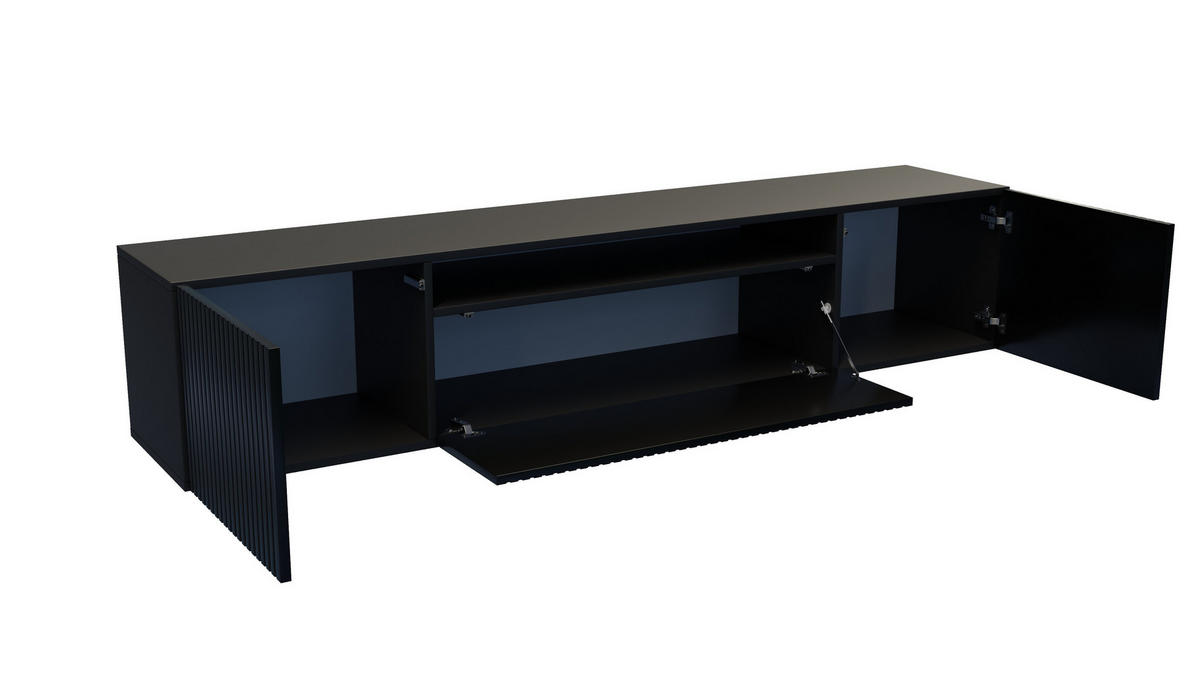LOWBOARD CIRA-W - 200 x 40 x 41 cm - Schwarz, Holzwerkstoff (200/40/41cm) - ALTDECOR