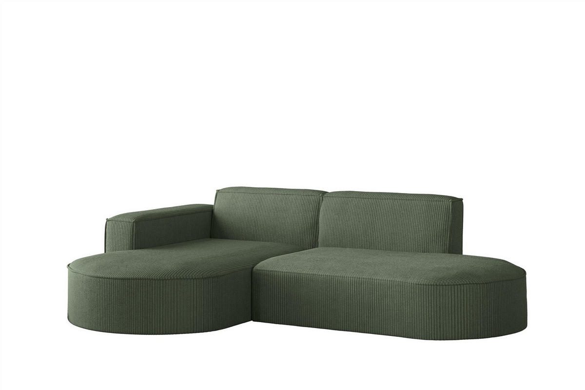 ECKSOFA Palma Xs In Scala - Grün, Holzwerkstoff/Textil (236/165cm) - Fun Möbel