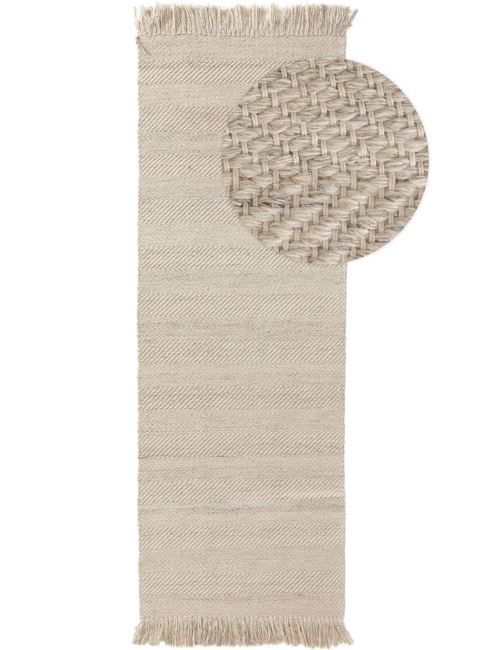 WOLLTEPPICH-LÄUFER Lars Cream 70x200 cm - Creme, Textil (70/200cm) - benuta Pure