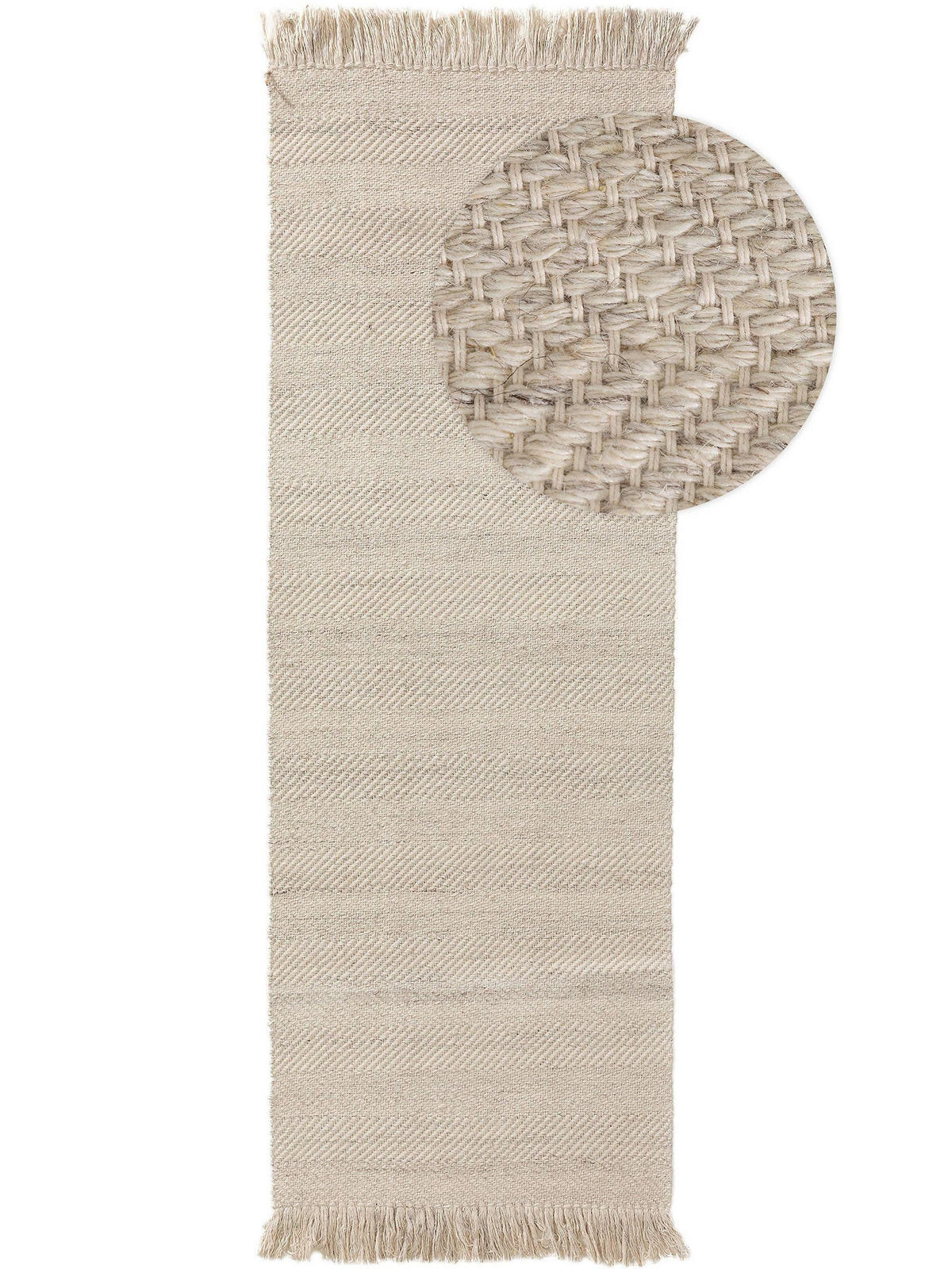 WOLLTEPPICH-LÄUFER Lars Cream 70x200 cm - Creme, Textil (70/200cm) - benuta Pure