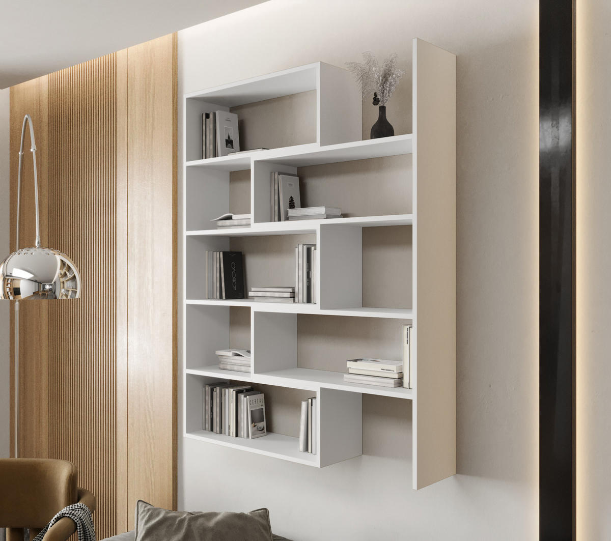 WANDREGAL LK 138 125 x 138 x 24 cmcm aus Holz in Weiß - Weiß, Holzwerkstoff (125/138/24cm) - O-Sofa