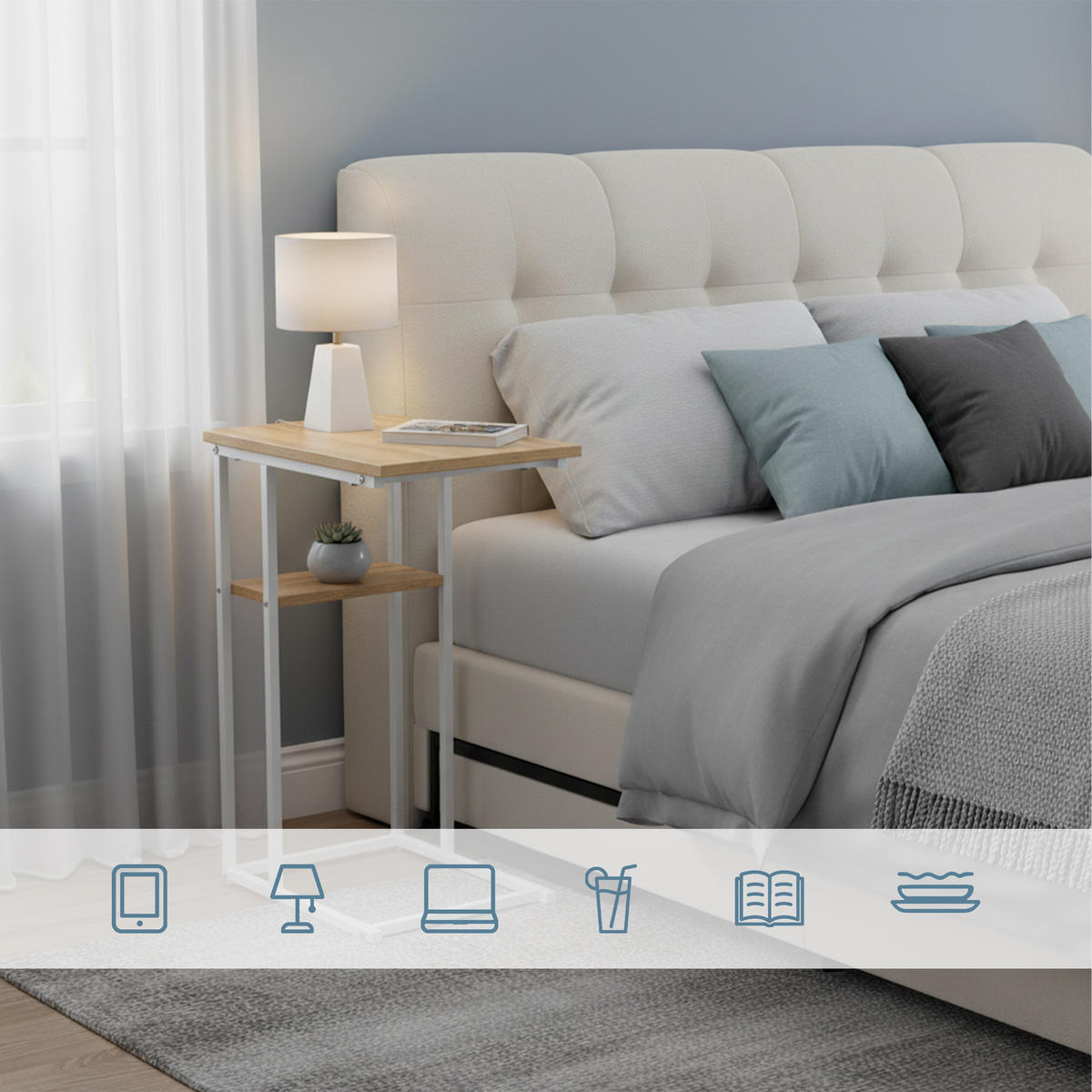 BEISTELLTISCH - Multicolor, Holzwerkstoff/Metall (30/40/60cm) - Relaxdays