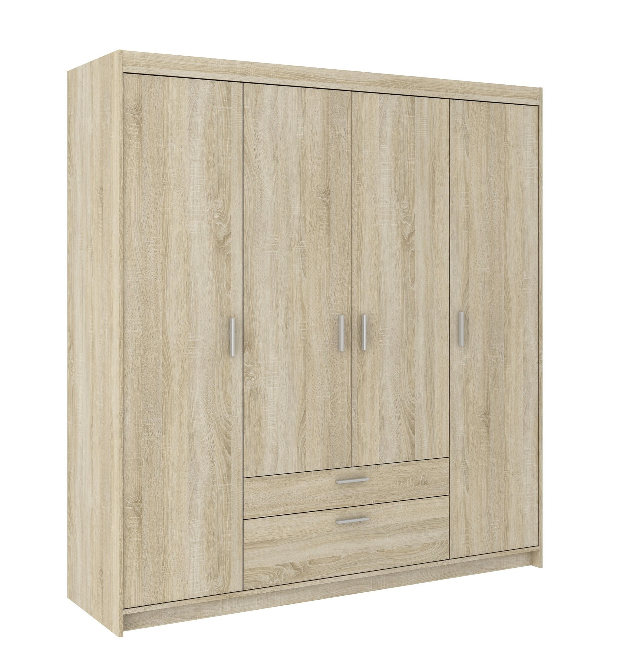 KLEIDERSCHRANK Storicos Sonoma Eiche 176,3/190,5/53 cm - 4T2S Modern mit Schubladen - Beige, Holzwerkstoff/Kunststoff (176.3/190.5/53cm) - AX Living