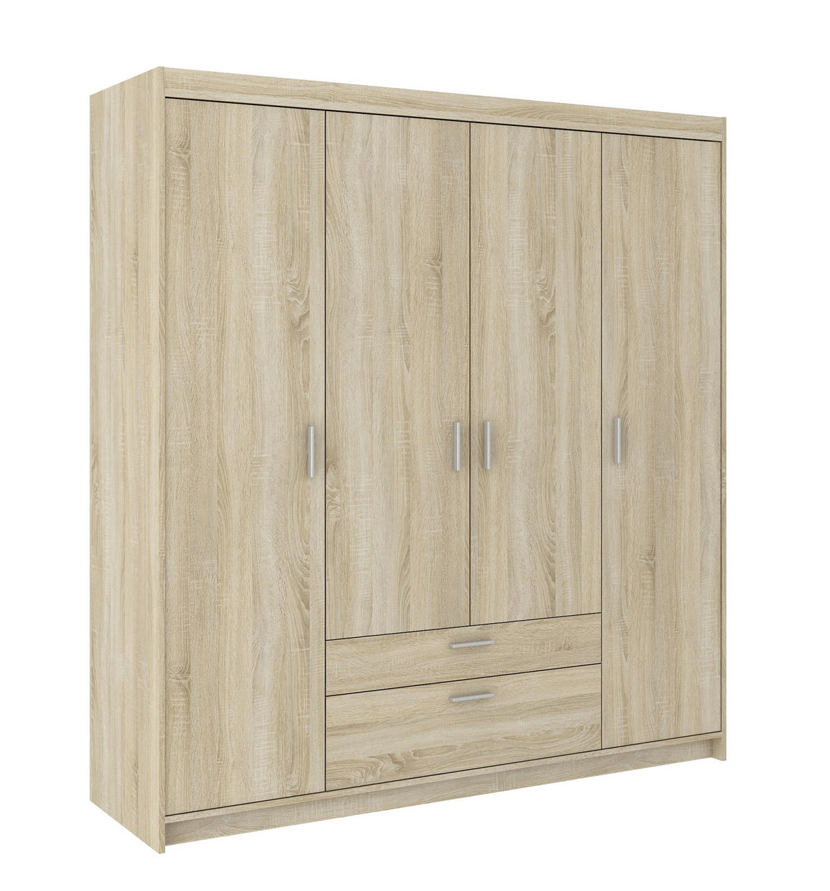 KLEIDERSCHRANK Storicos Sonoma Eiche 176,3/190,5/53 cm - 4T2S Modern mit Schubladen - Beige, Holzwerkstoff/Kunststoff (176.3/190.5/53cm) - AX Living