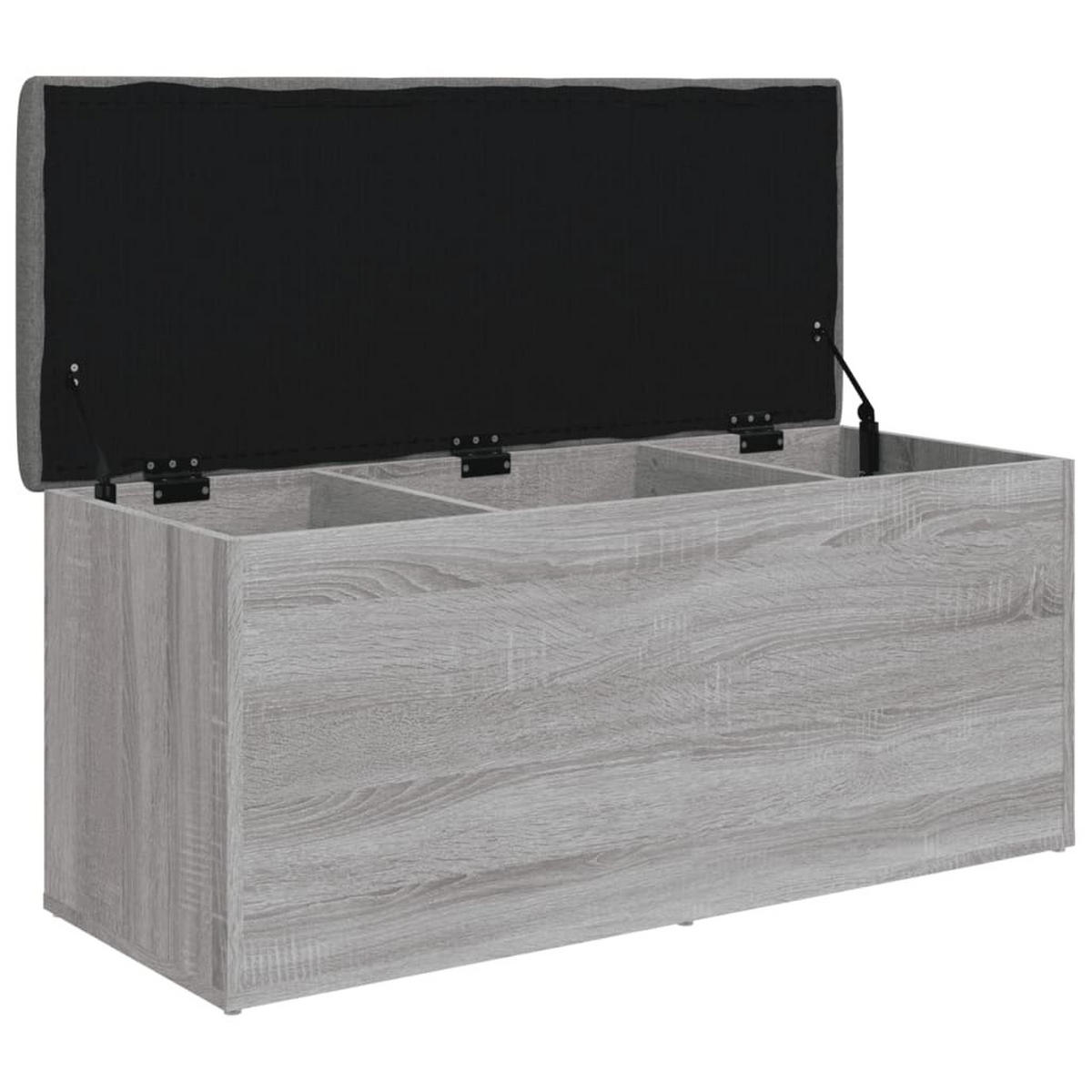 SITZBANK Jona mit Stauraum Grau Sonoma 102x42x45 cm - Grau, Holz (102/45/42cm) - DELUKE