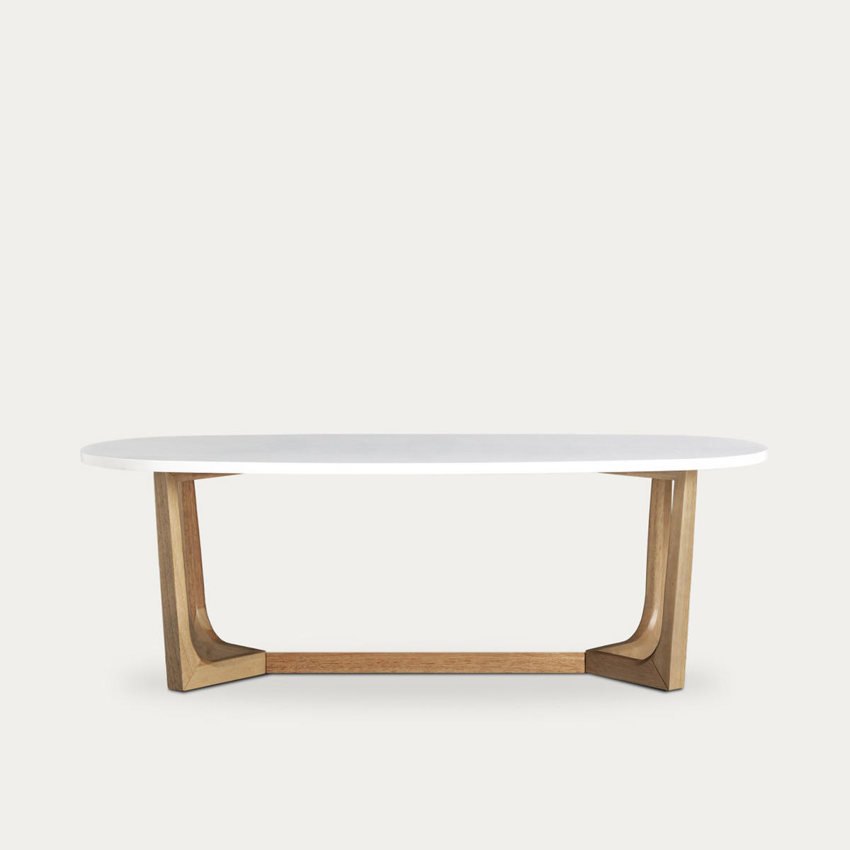 COUCHTISCH Oval Natur - Weiß 120 cm x 40 cm - Braun, Holzwerkstoff (60/120/40cm) - Kenay Home