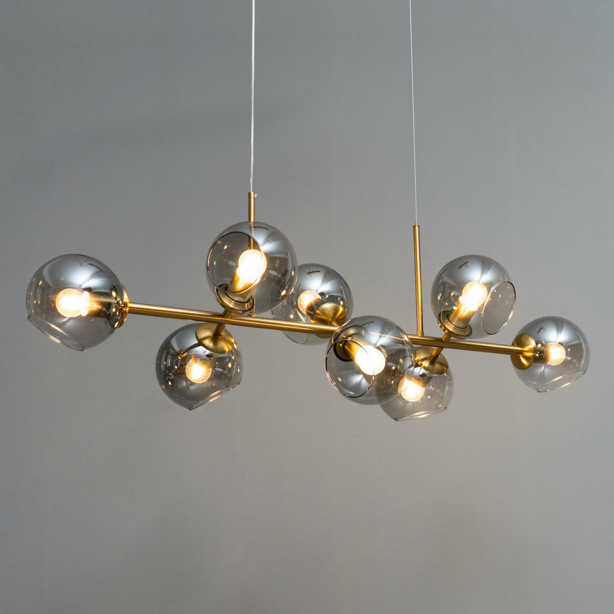 HÄNGELEUCHTE Carlotta, Gold / Messing, 110cm - Goldfarben, Glas (110/35/31cm) - KOSILUM