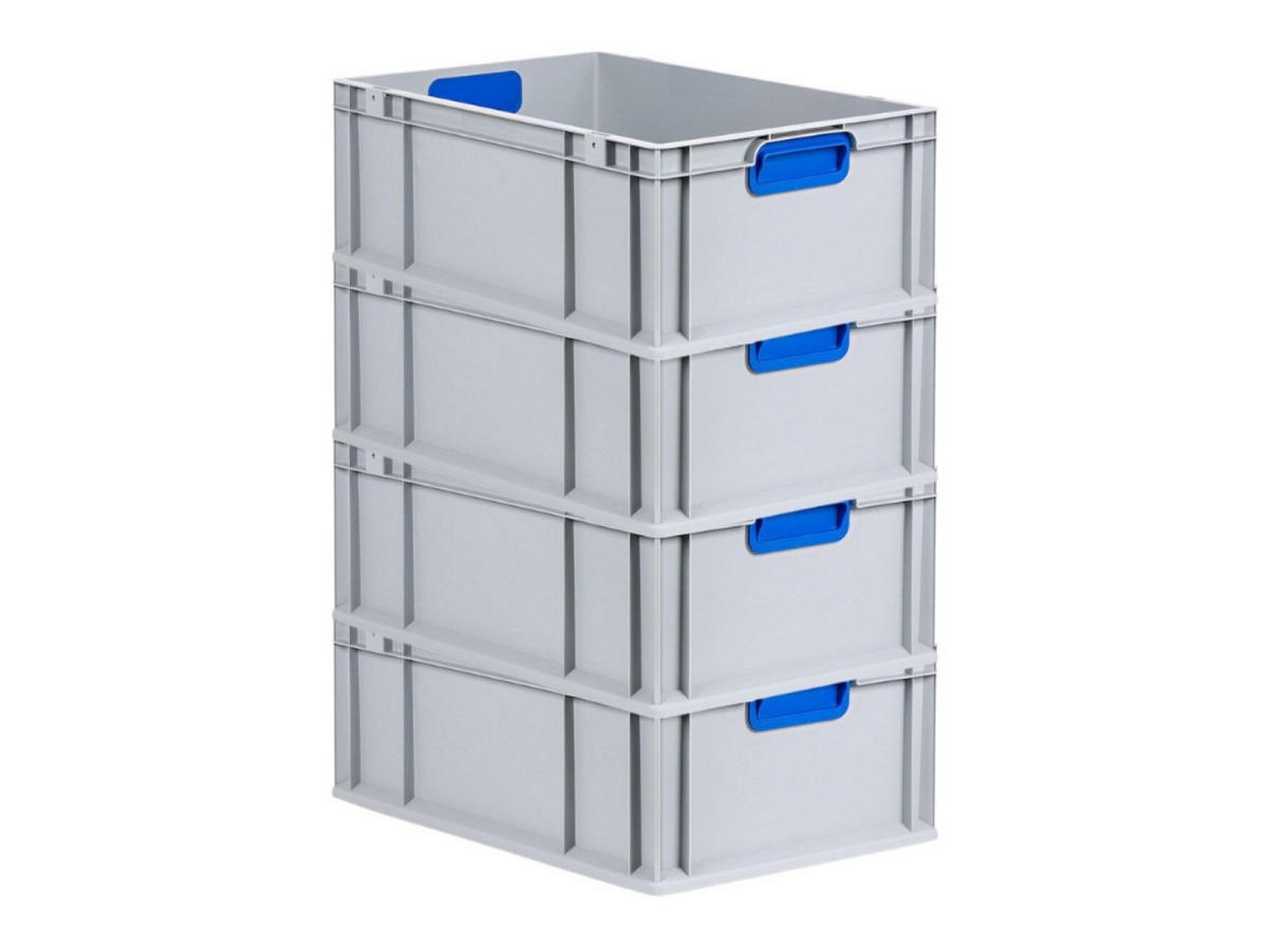 EUROBOX 4x Nextgen Color 22x40x60cm 44 Liter Griffe Blau Geschlossen - Blau, Kunststoff (40/17/60cm) - PROREGAL