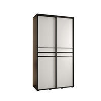 SCHWEBETÜRENSCHRANK 235,2/140/60 2-türig - Schwarz/Weiß, Holz/Metall (140/235/60cm) - Abiks Möbel
