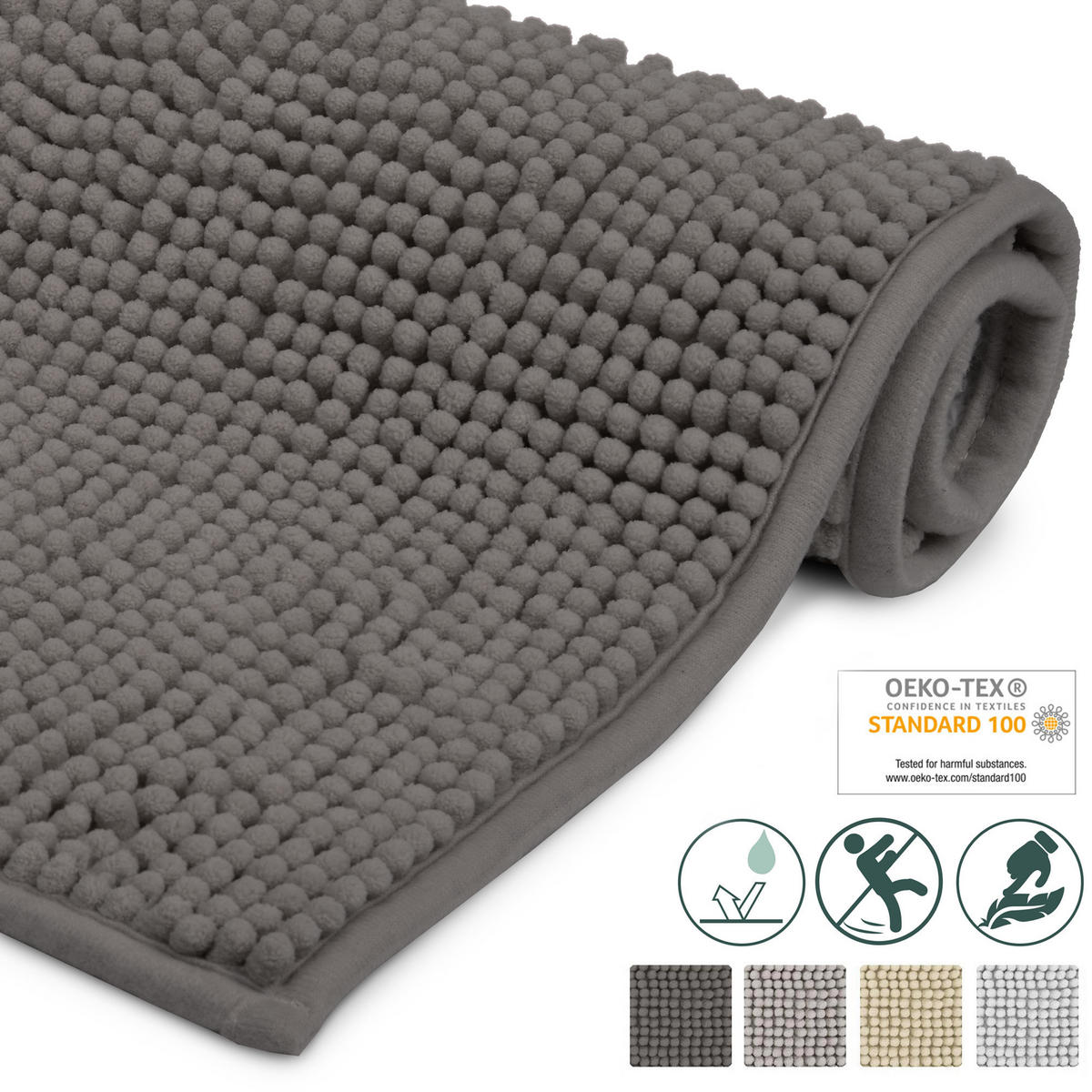 VORLEGER MATTE BeauMare WR 50/80 cm Anthrazit - Anthrazit, Textil (50/80cm) - Beautissu 