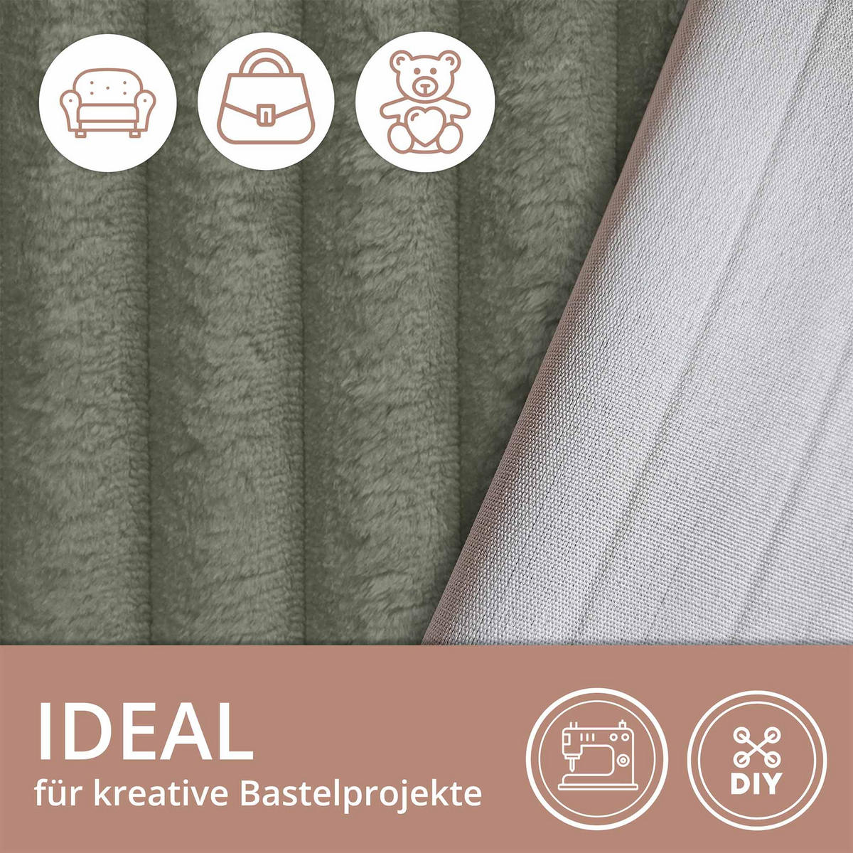 CORDSTOFF Tilia Grün – Breitcord 2,5 cm, 420 g/m², 140 cm breit, extraweich & robust, OEKO-TEX zertifiziert - Grün, Textil (140/100cm) - Dreamroots