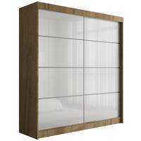 KLEIDERSCHRANK PEKA III - 200 cm - Braun|Weiß - Braun/Weiß, Holzwerkstoff (200/215/61cm) - ALTDECOR