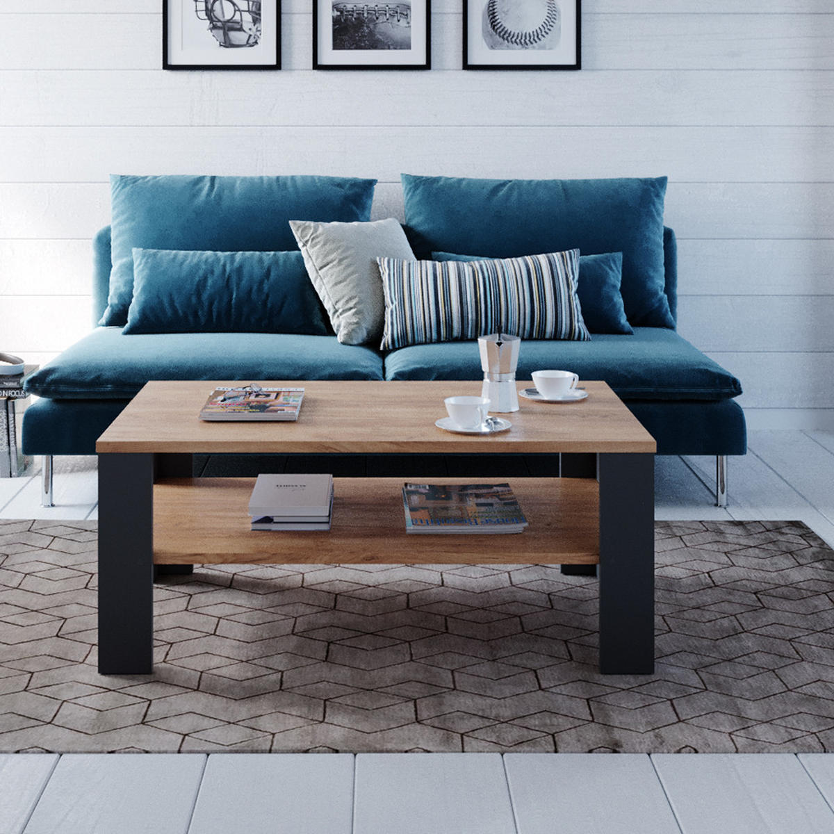 COUCHTISCH Anthrazit 100 x 60 cm - Anthrazit, Holzwerkstoff (60/100/42cm) - Vicco
