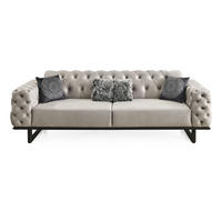 3-SITZER Sofa ZEN SOFA, Seidengrau - Hellgrau, Holz/Textil (270/80/100cm) - Villa Möbel