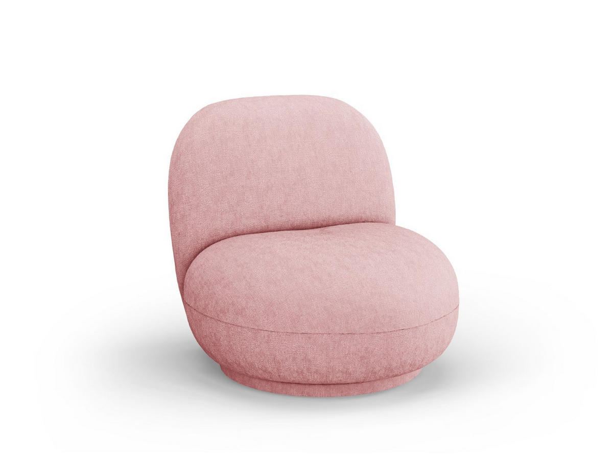 DREHSESSEL Chuck aus Chenille-Stoff rosa - Pink, Textil (77/80/78cm) - Micadoni