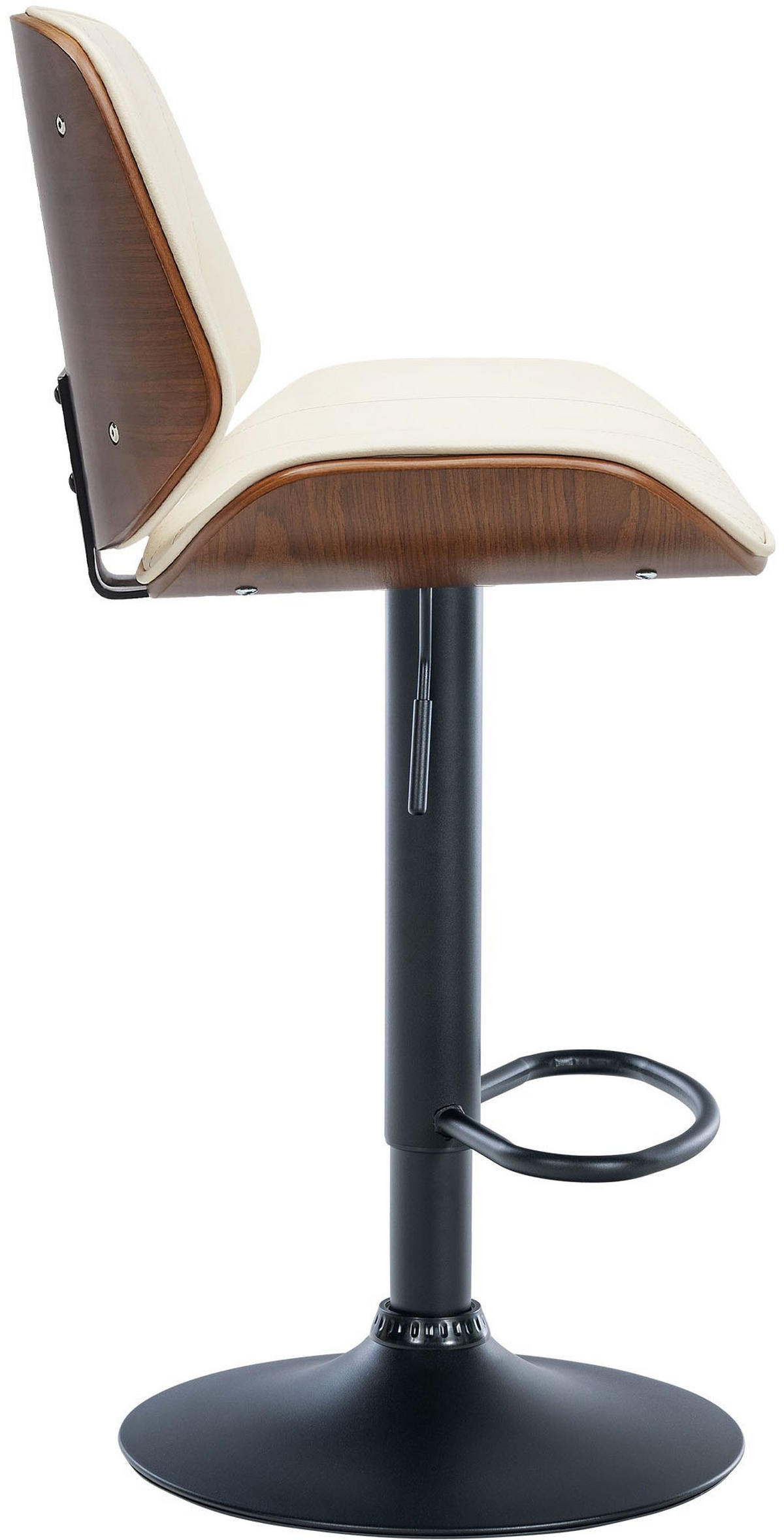 BARHOCKER 2er Set Lederlook walnuss/creme - Walnussfarben/Creme, Textil/Metall (49.5/90/50cm) - CLP