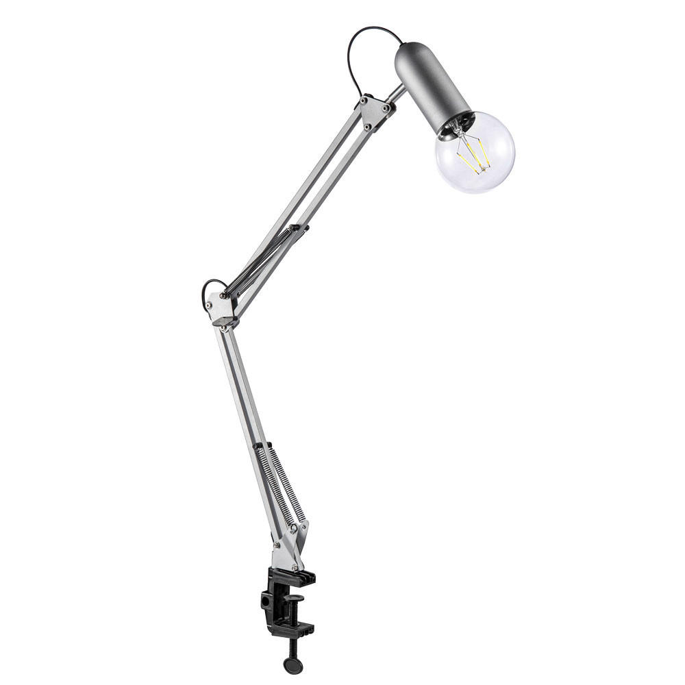 TISCHLEUCHTE Klemmleuchte Silber verstellbar - Silberfarben, Metall (82/71/76cm)