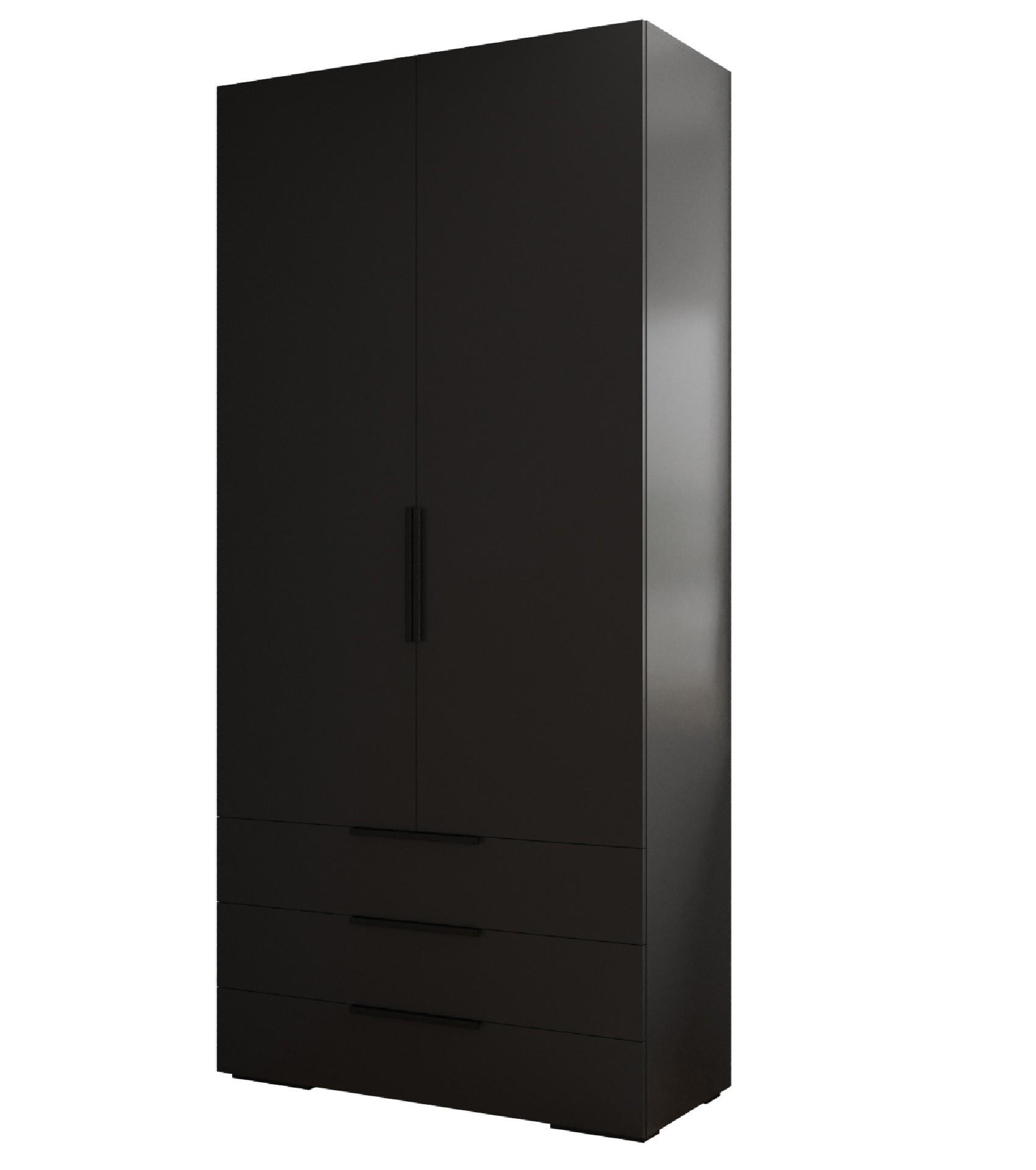 Möbel Kryspol Drehtürenschrank Schwarz 100x236.7x47 cm