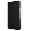 DREHTÜRENSCHRANK 236.7/100/47 2-türig - Schwarz, Holz/Metall (100/236.7/47cm) - MÖBEL KRYSPOL