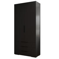 DREHTÜRENSCHRANK 236.7/100/47 2-türig - Schwarz, Holz/Metall (100/236.7/47cm) - MÖBEL KRYSPOL