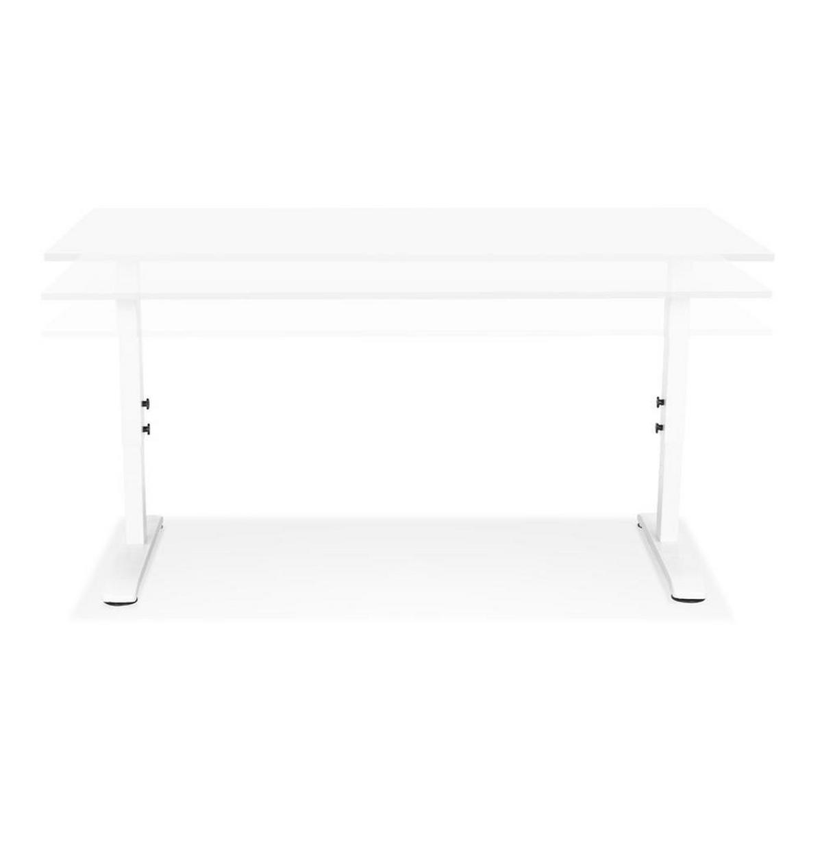 SCHREIBTISCH Höhenverstellbar Ergonomisch Design PELANO, Weiß 140x70x86,2 cm - Weiß, Holz/Metall (70/140/86cm) - KADIMA DESIGN