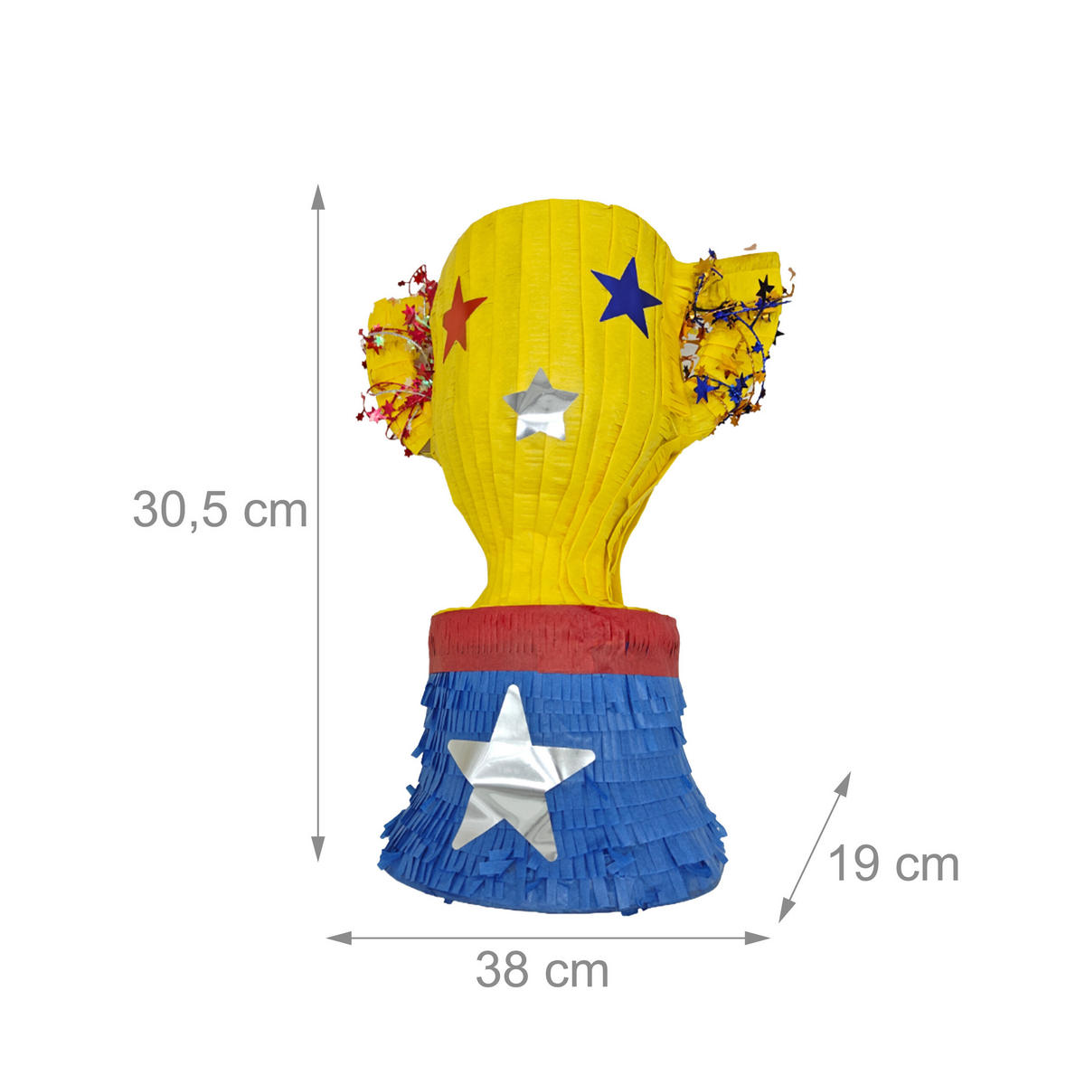 PINATA - Multicolor, Papier/Wellpappe (30.5/38/19cm) - Relaxdays