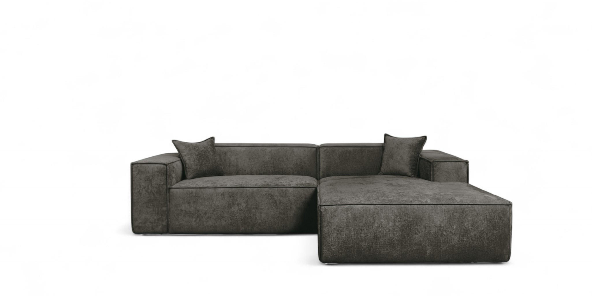ECKSOFA Carlota - Dunkelgrau, Holzwerkstoff/Textil (270/192cm) - Fun Möbel