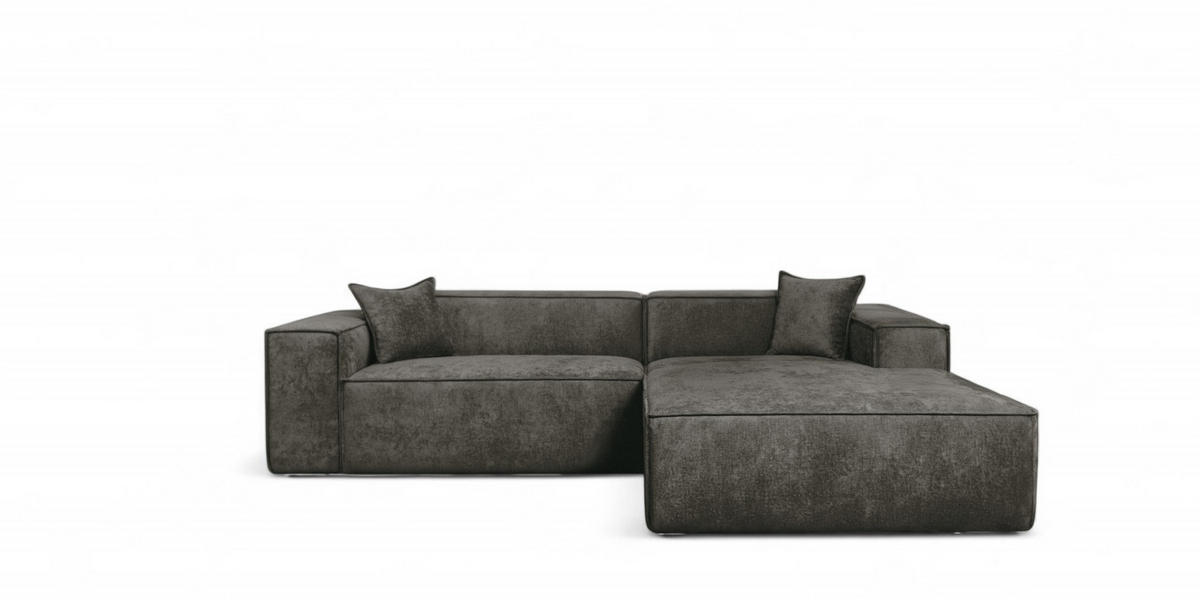 ECKSOFA Carlota - Dunkelgrau, Holzwerkstoff/Textil (270/192cm) - Fun Möbel