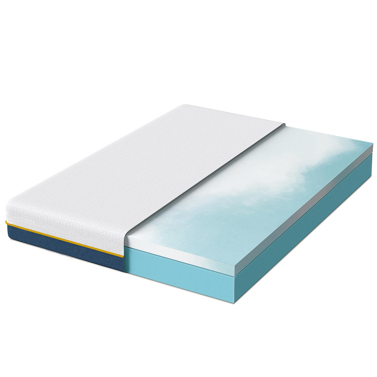 MATRATZE 160x200 – 20 cm Höhe – Komfort Schaumstoffmatratze – abnehmbarer Sternbezug - Blau, Textil (160/200cm) - Rattrix