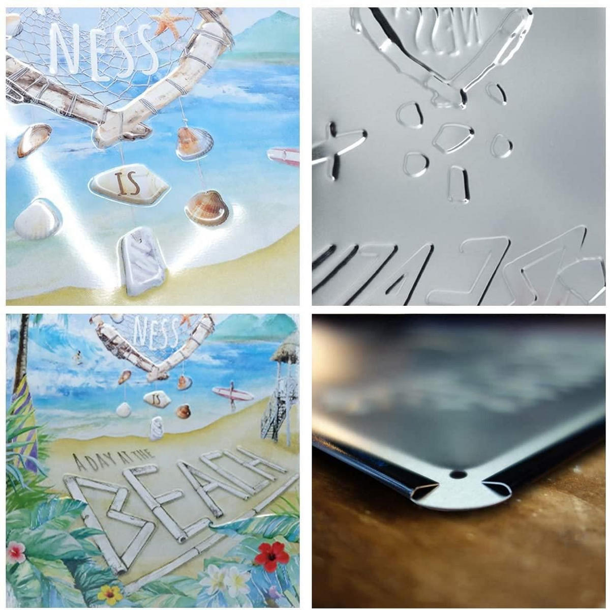 BLECHSCHILD 30/40 cm Outdoor & Activities Happiness is a day at the beach - Multicolor, Metall (30/40/0.2cm) - Nostalgic-Art