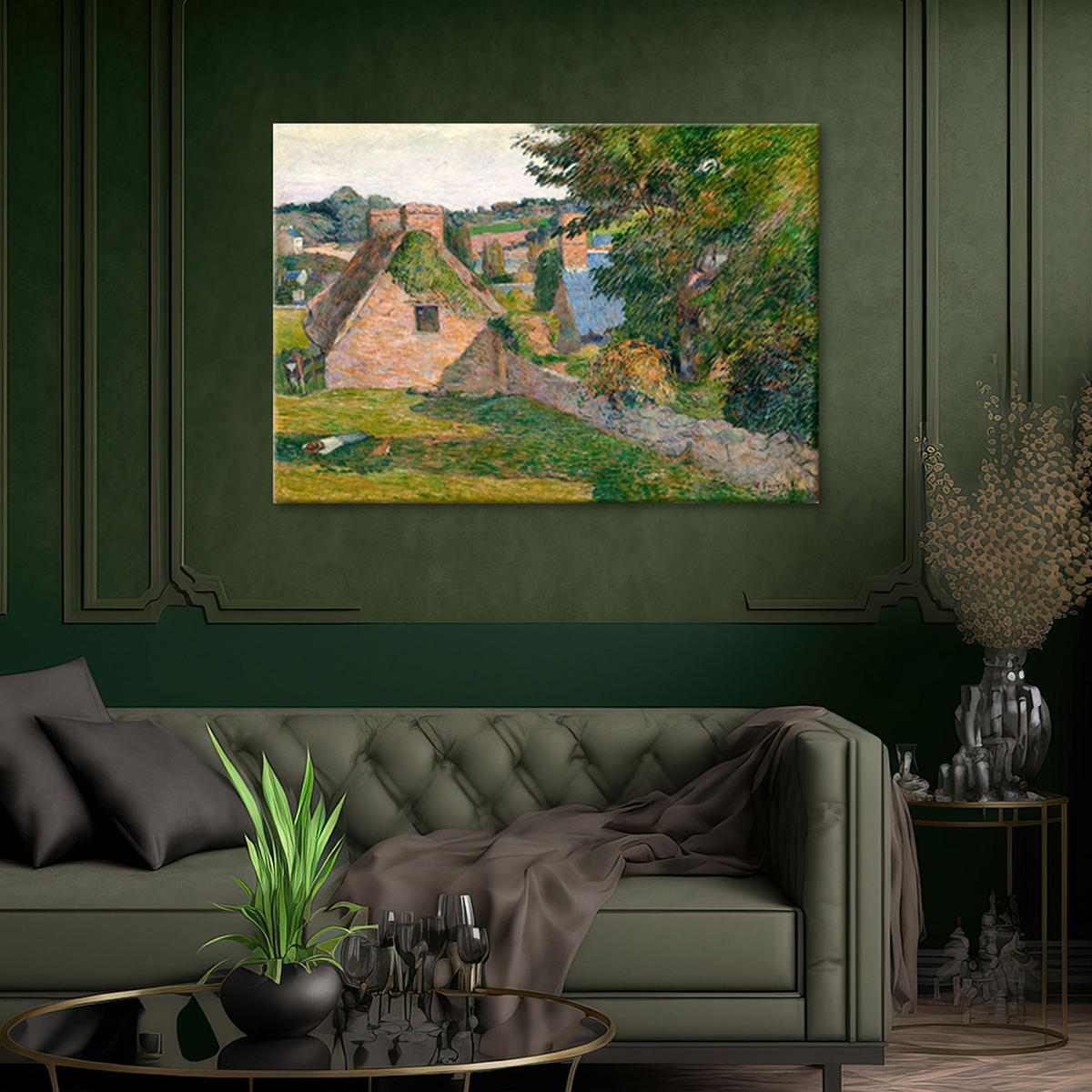 WANDBILD die häuser von vaugirard paul gauguin - Multicolor, Textil (60/40cm) - Feeby