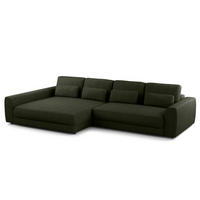 ECKSOFA mit XXL-Longchair - Schwarz/Grau, Kunststoff/Textil (323/182cm) - home24