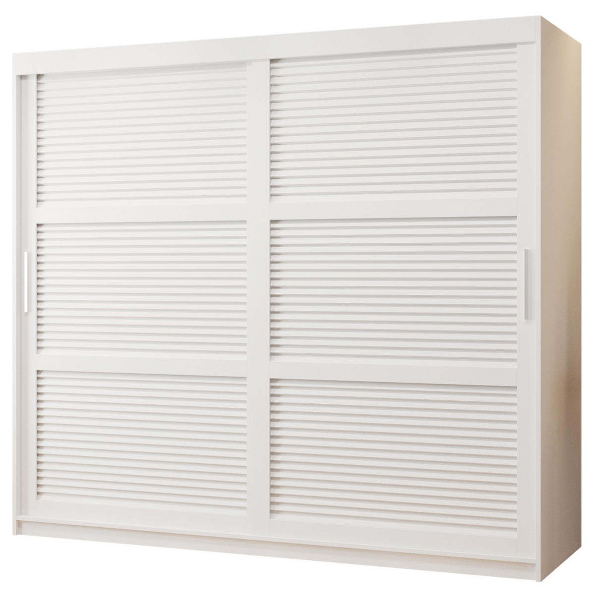 SCHWEBETÜRENSCHRANK 200/200/62 2-türig - Silberfarben/Weiß, Holz/Kunststoff (200/200/62cm) - MÖBEL KRYSPOL