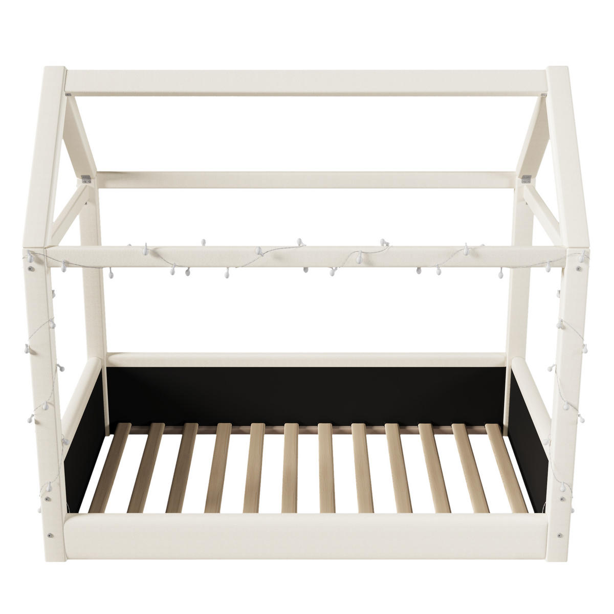 HAUSBETT 90/200 cm Beige Hausbett mit LED-Beleuchtung - Beige, Textil (90/200cm) - OKWISH