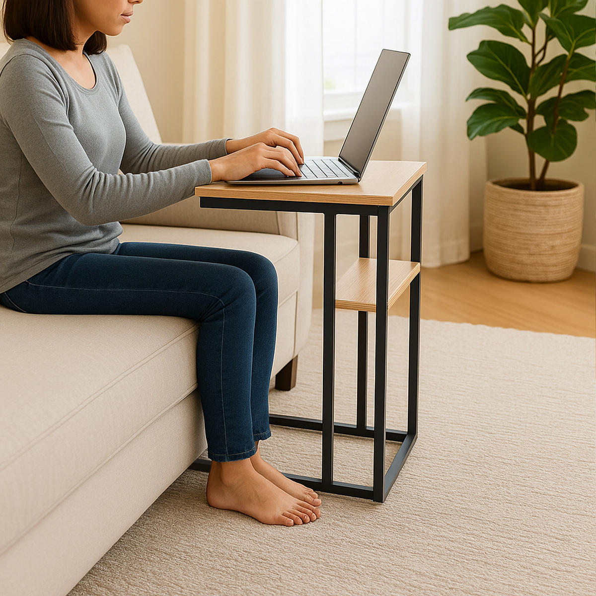 BEISTELLTISCH - Multicolor, Holzwerkstoff/Metall (30/40/60cm) - Relaxdays