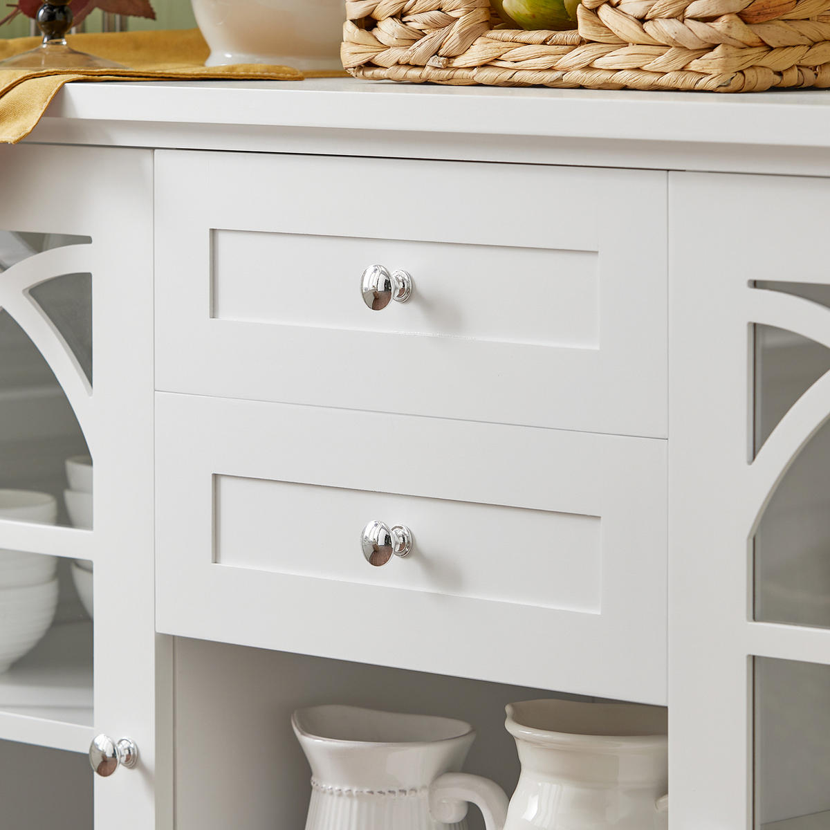 SIDEBOARD Weiß - Weiß, Glas/Holzwerkstoff (120/78/39cm) - SoBuy
