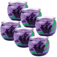 DUFTKERZEN Glas 6er-Pack Lavendel - Lila, Naturmaterialien (7/6cm)