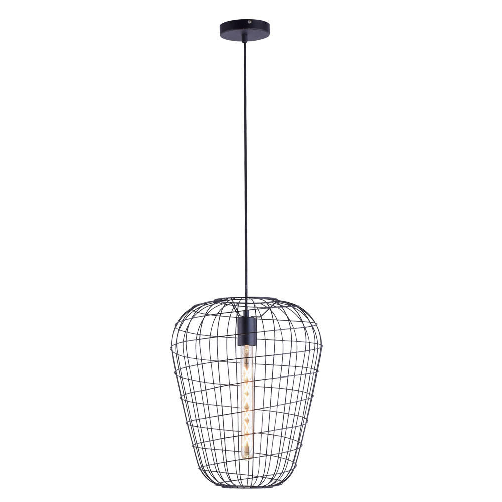HÄNGELEUCHTE Käfig Schwarz 35 cm - Schwarz, Metall (35/35/120cm)
