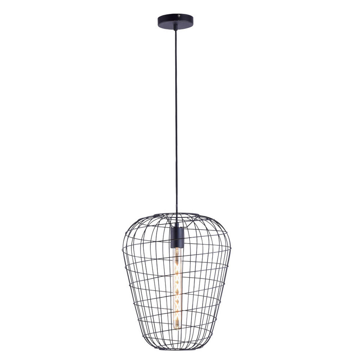 HÄNGELEUCHTE Käfig Schwarz 35 cm - Schwarz, Metall (35/35/120cm)