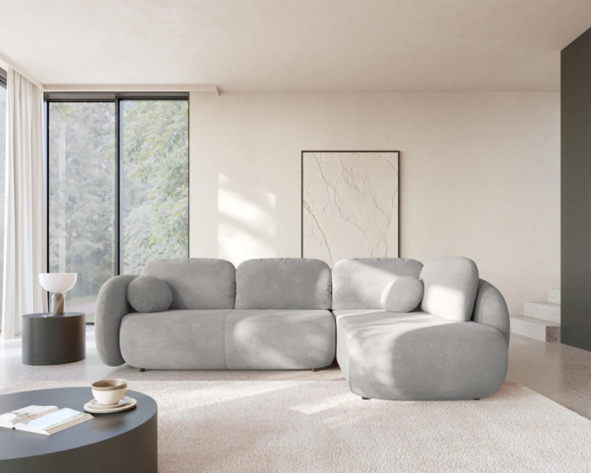 ECKSOFA Grau OLIVIO II Ausziehbar Rechts - Grau, Textil (190/289cm) - Sepro Meble