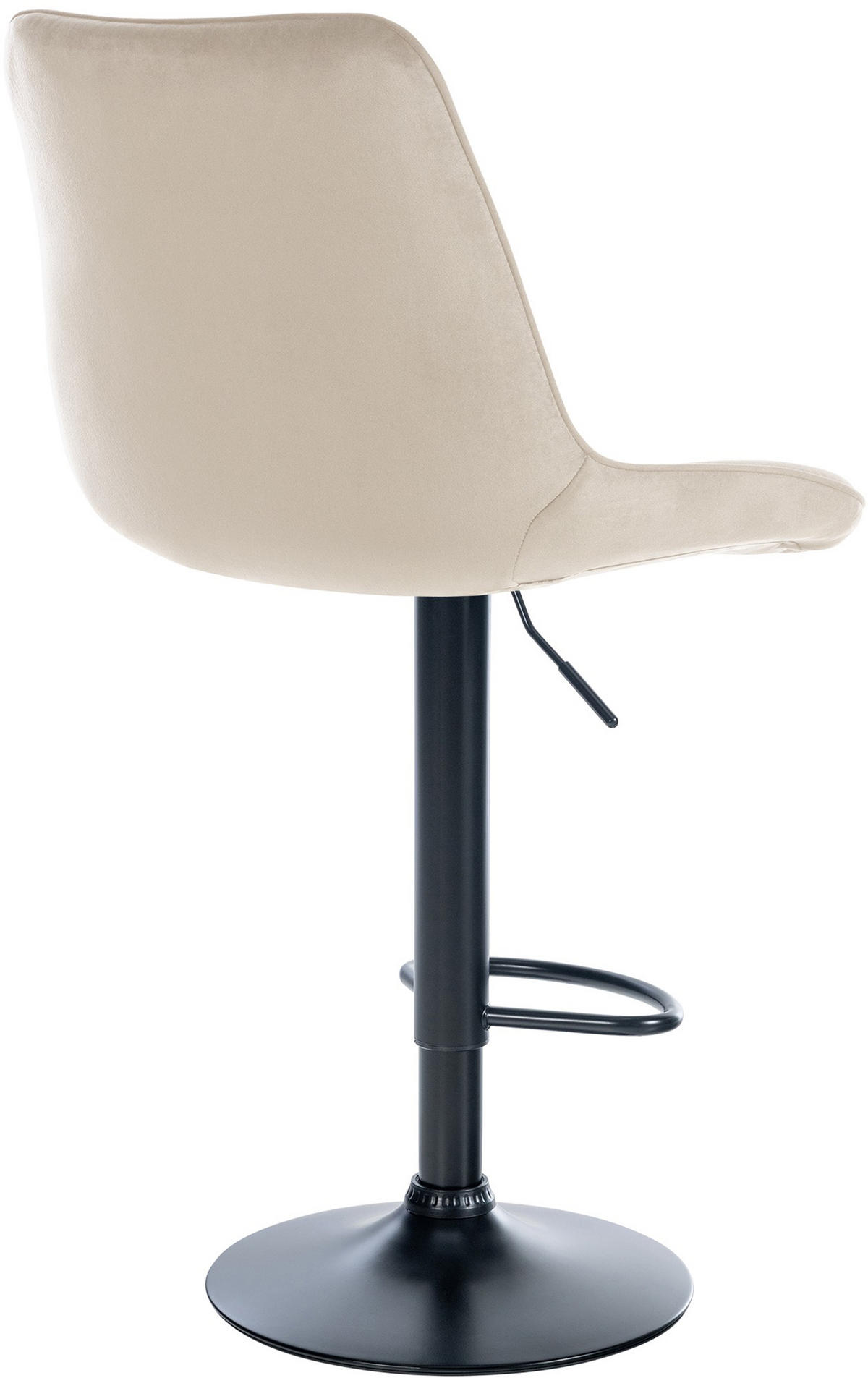 BARHOCKER Tolor Samt schwarz creme - Schwarz/Naturfarben, Textil/Metall (49.5/112/50cm) - TPFLiving