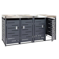 4ER-MÜLLTONNENVERKLEIDUNG H40B rechteckig Anthrazit - Anthrazit, Metall (230/110/62cm) - MCW