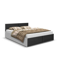 BETT Schwarz ALDO 2 Mit Gepolsterten Paneelen 120x200 cm - Schwarz, Textil (120/200cm) - Sepro Meble