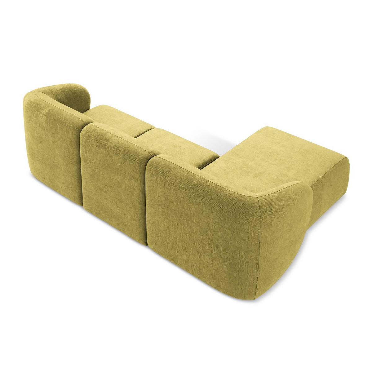 ECKSOFA Links Chenille Stoff Grün - Limette/Schwarz, Holzwerkstoff/Kunststoff (248/166cm) - LaMiaSofa