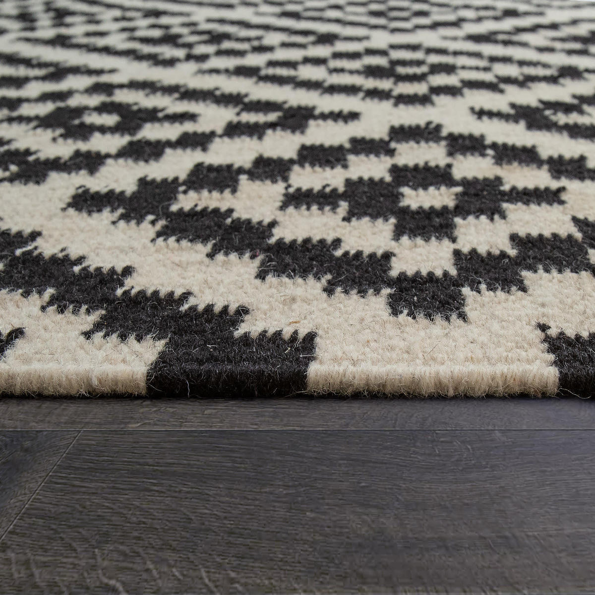 NATURFASER-TEPPICH KENITRA 500 SCHWARZ-WEISS 120X170 - Schwarz, Naturmaterialien (120/170cm) - Paco Home